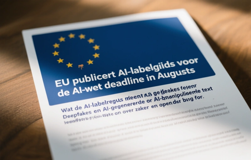 Visuele weergave van EU publiceert AI-labelgids voor de AI-wet deadline in augustus