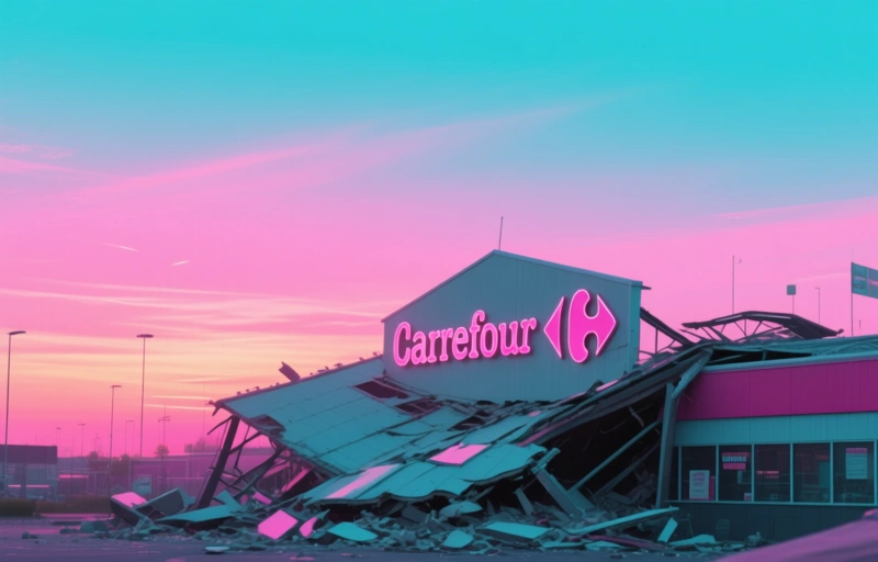 Visuele weergave van Carrefour Market heropent half juni na dakinstorting