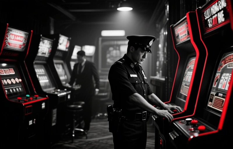 Politie Hong Kong sluit illegale gokhal met visspelautomaten