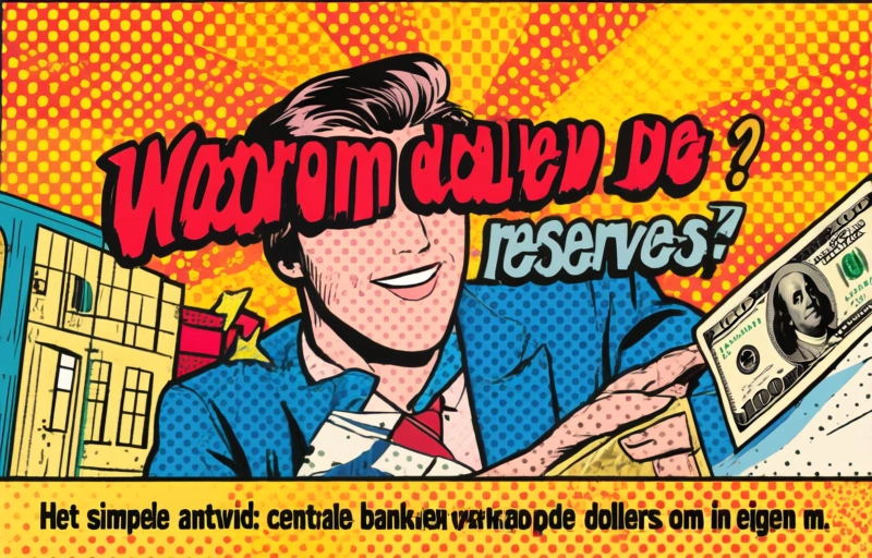 Visuele weergave van Aziatische valutareserves dalen door olieprijsstijging