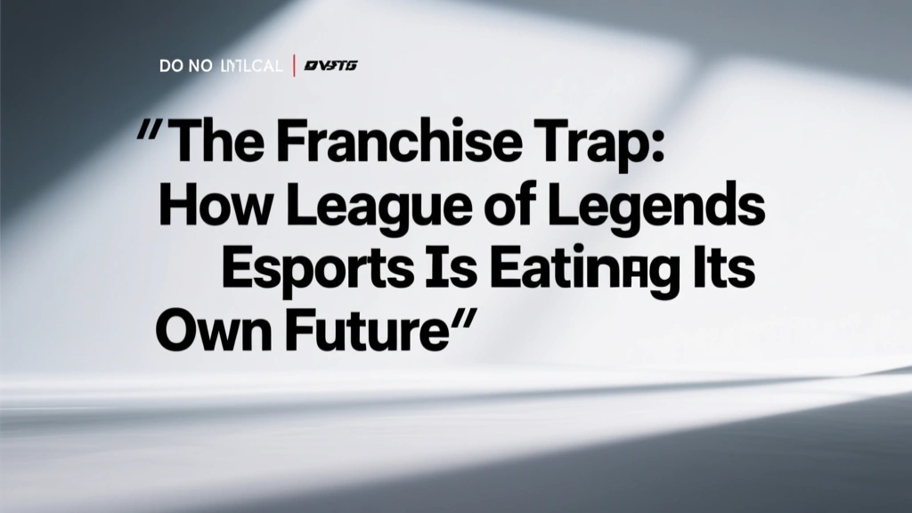 The Franchise Trap: How League of Legends Esports Is Eating Its Own Future