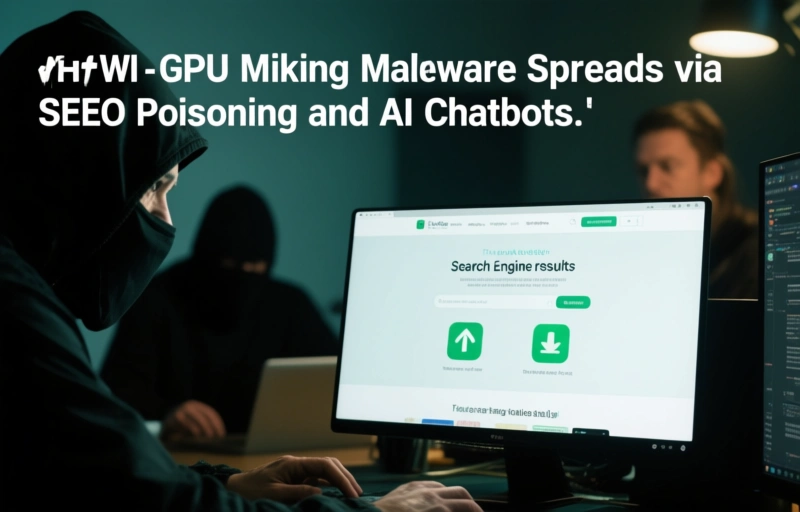Visual representation of GPU Mining Malware Spreads via SEO Poisoning and AI Chatbots