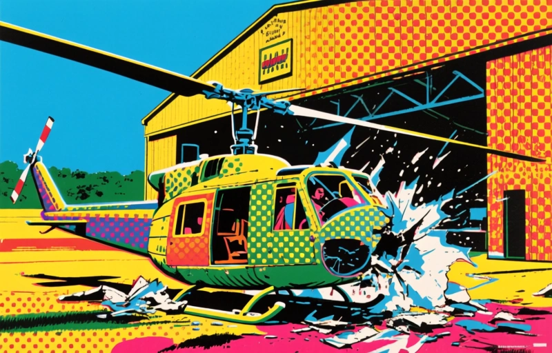 Helicopter Damaged Clipping Gettysburg Hangar