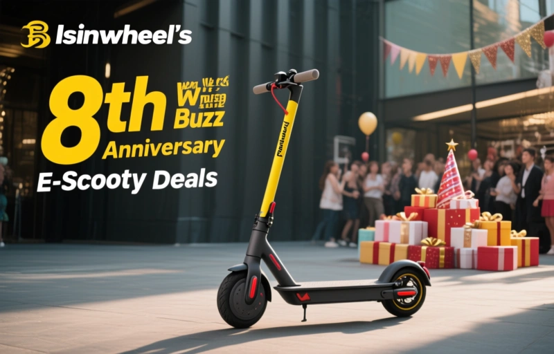 Visual representation of Isinwheel's 8th Anniversary E-Scooter Deals
