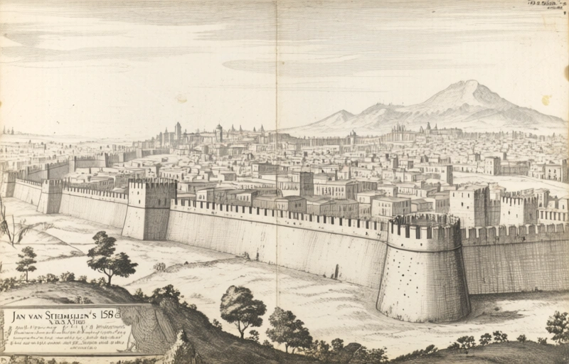Visual representation of Jan van Stinemolen's 1582 Naples View