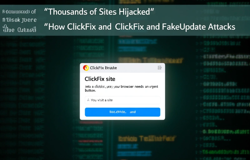 Visual representation of Thousands of Sites Hijacked in ClickFix and FakeUpdate Attacks