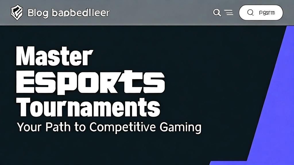 Master Esports Tournaments: Your Path to Competitive Gaming