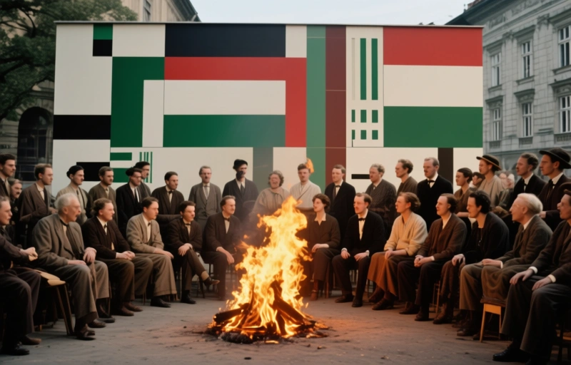 Visual representation of Van Doesburg's Hungarian Connection