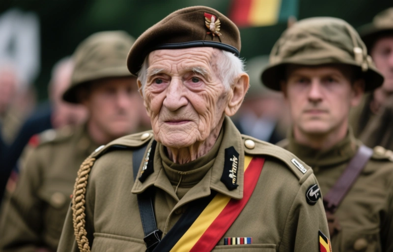 Visual representation of 101-Year-Old Belgian Resistance Fighter Honors Peace Soldiers