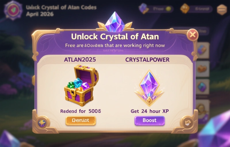 Visual representation of Unlock Crystal of Atlan Codes for April 2026