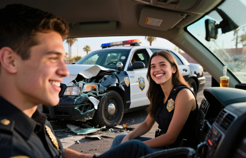 Colisión en Las Vegas: Vehículo policial impactado por conductor presuntamente ebrio