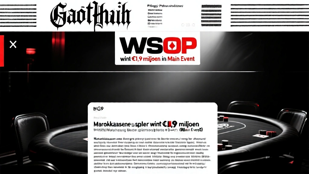 Marokkaanse speler wint €1,9 miljoen in WSOP Main Event