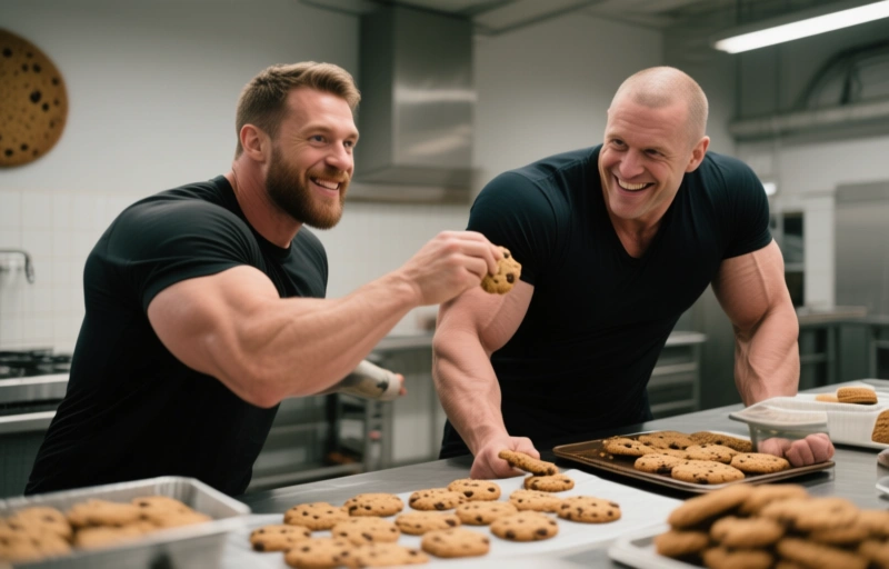 Leo Levine fickt Muskel-Daddy Ed Steel in der Cookie-Challenge