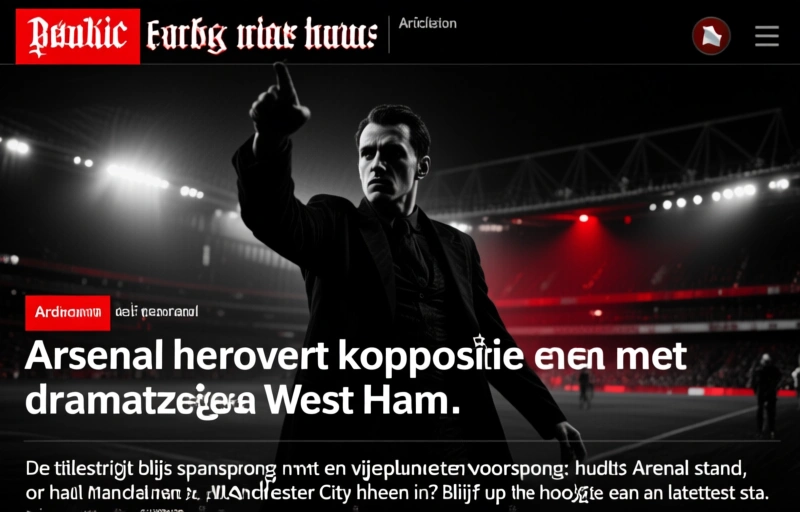 Arsenal herovert koppositie met dramatische zege op West Ham