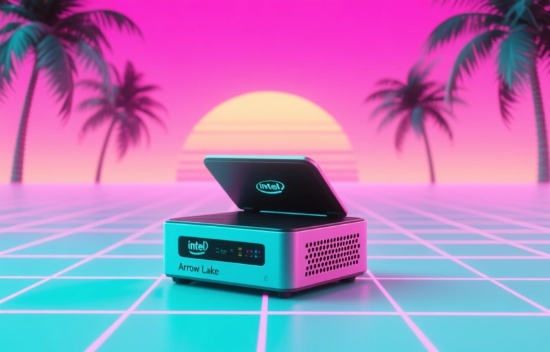 Intel Arrow Lake Mini PC Features Flip-Up Status Display