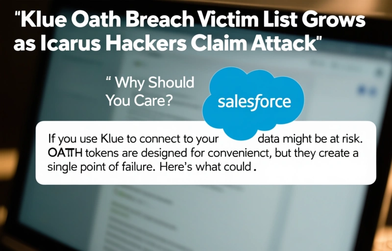 Visual representation of Klue OAuth Breach Victim List Grows as Icarus Hackers Claim Attack