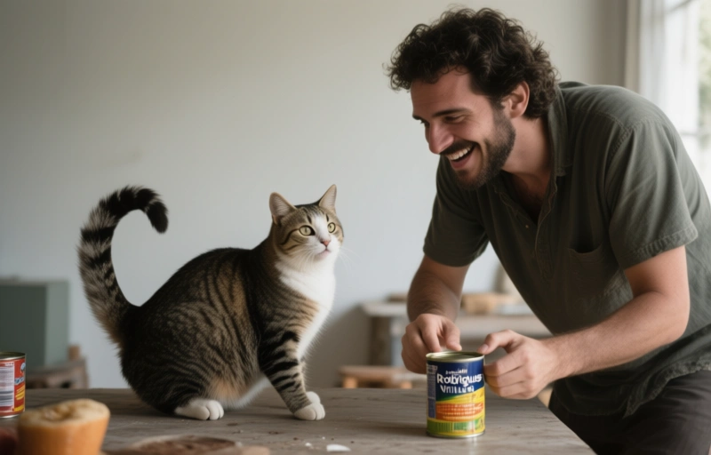 Andy Rodrigues dehnt Gato Vira Latas Po mit seinem dicken…