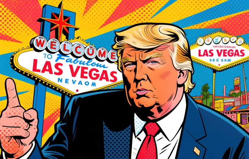 Representación visual de Trump apuesta por recortes de impuestos para ganar votantes en Las Vegas