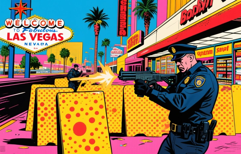 Schießerei nahe Las Vegas Strip: Barrikade in Geschäft