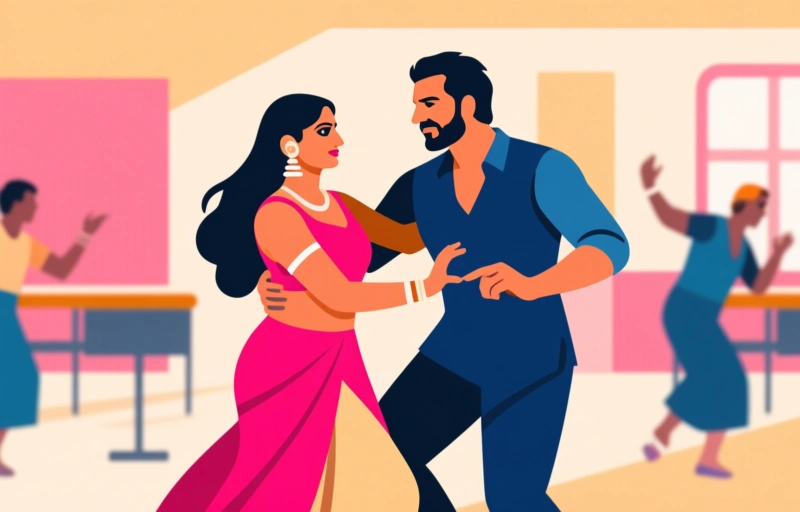 Bollywood Stars Tabu and Akshay Kumar Dance Class Bond