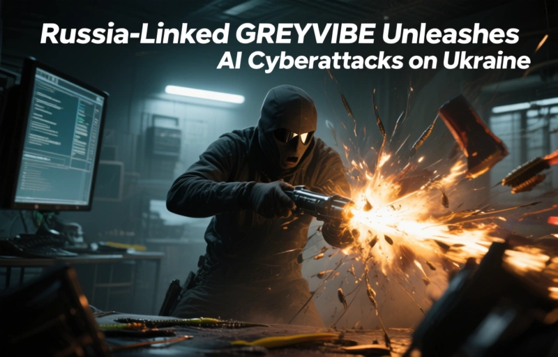 Visual representation of Russia-Linked GREYVIBE Unleashes AI Cyberattacks on Ukraine