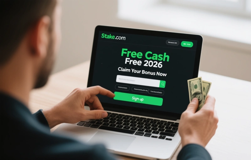 Visual representation of Stake.com Free Cash 2026