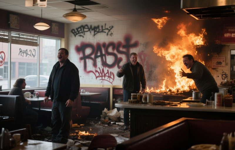 Racist Graffiti and Arson Suspected in Restaurant Fire