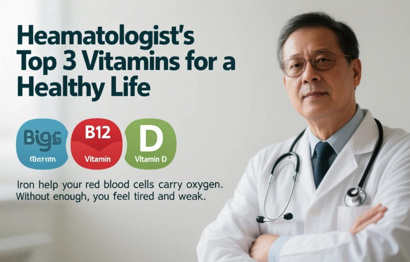 Visual representation of Hematologist's Top 3 Vitamins for a Healthy Life