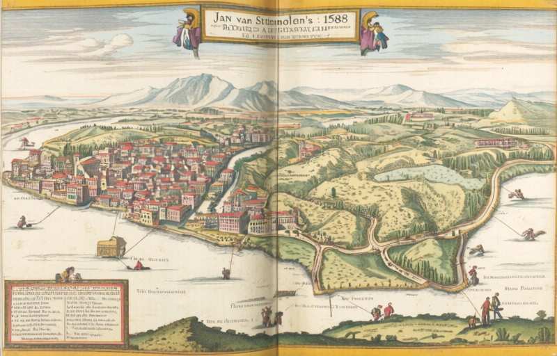 Visual representation of Jan van Stinemolen's 1582 Naples Panorama