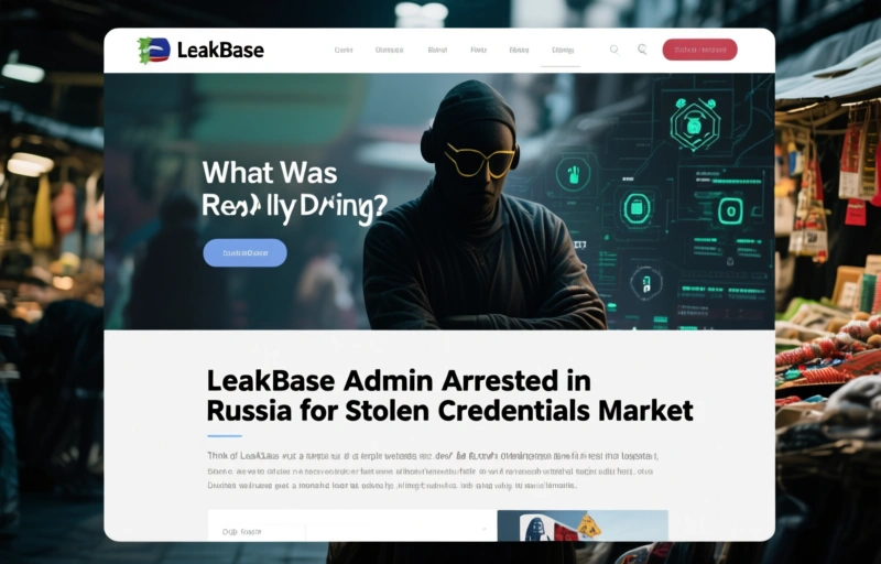 Visual representation of LeakBase Admin Arrested in Russia for Stolen Credentials Market