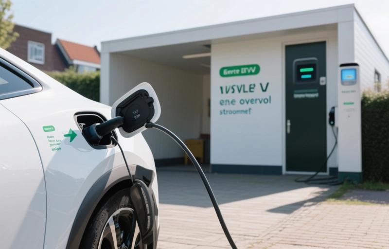 Visuele weergave van Eerste EV als thuisbatterij