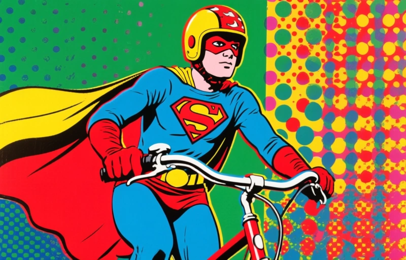 Superheldenhelmen op de fietscatwalk bij Zet 'm Op
