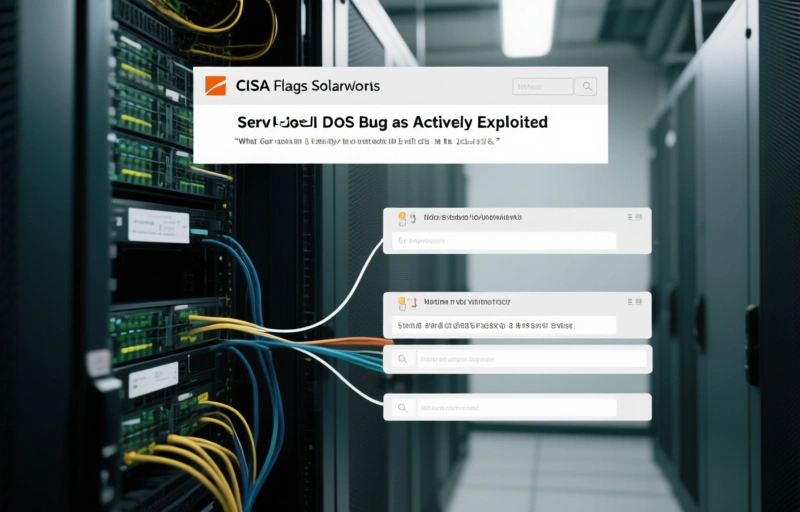 Visual representation of CISA Flags SolarWinds Serv-U DoS Bug as Actively Exploited