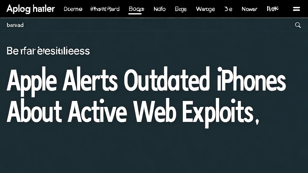 Apple Alerts Outdated iPhones About Active Web Exploits