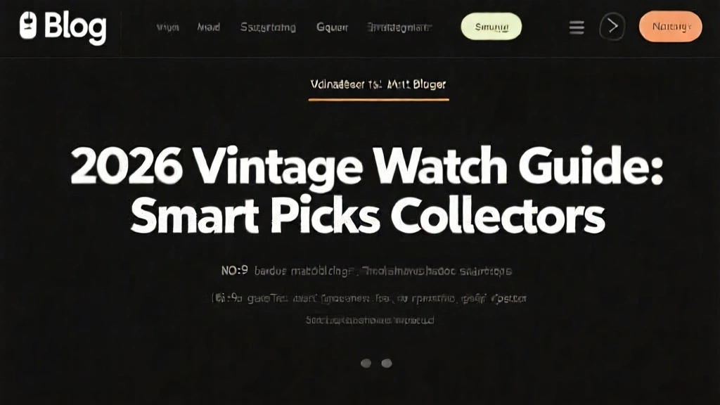 2026 Vintage Watch Guide: Smart Picks for Collectors