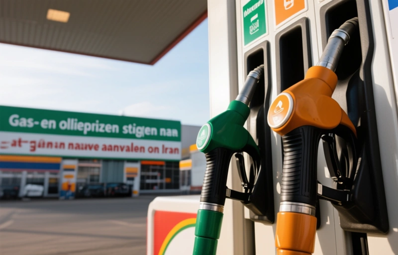 Visuele weergave van Gas- en olieprijzen stijgen na nieuwe aanvallen op Iran
