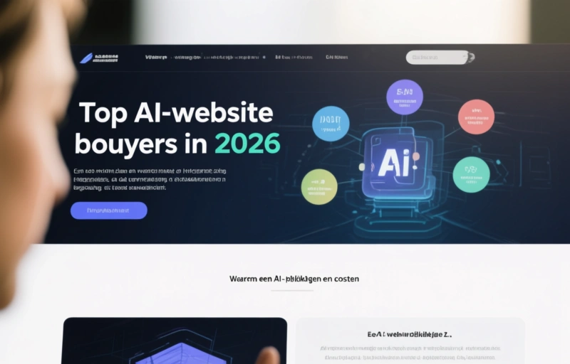 Visuele weergave van Top AI-website bouwers in 2026