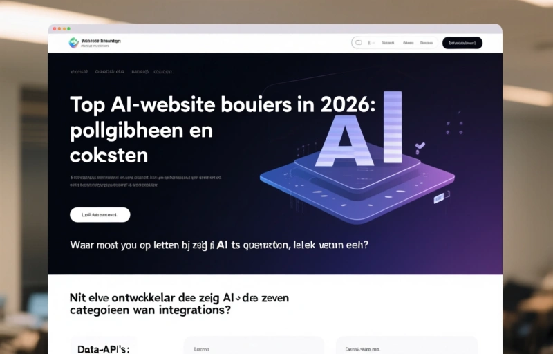 Visuele weergave van Top AI-website bouwers in 2026