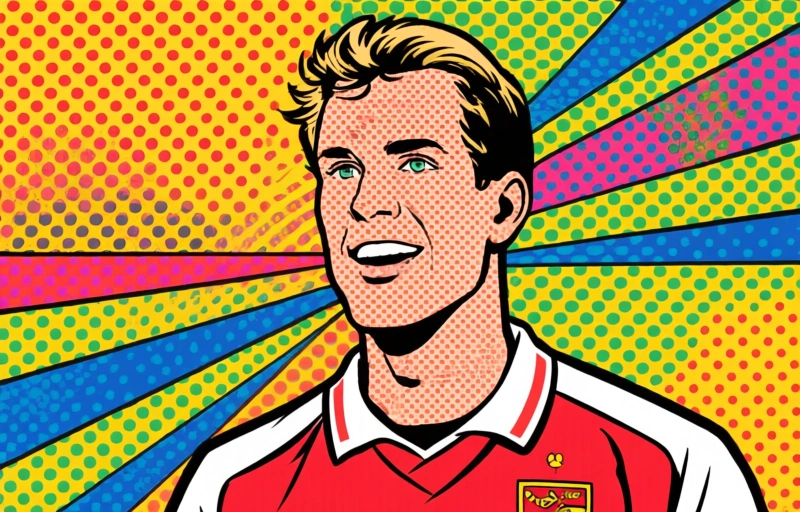 Visual representation of Bergkamp over Cruijffs geniale aanpak