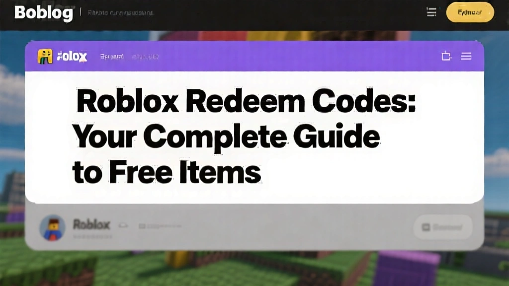 Roblox Redeem Codes: Your Complete Guide to Free Items