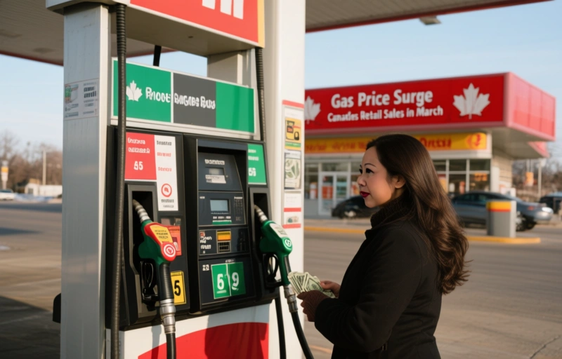 Visual representation of Gas Price Surge Boosts Canada Retail Sales in March