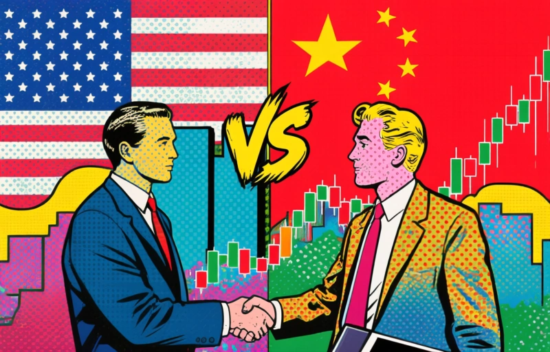 Aandelen schommelen tijdens top VS-China