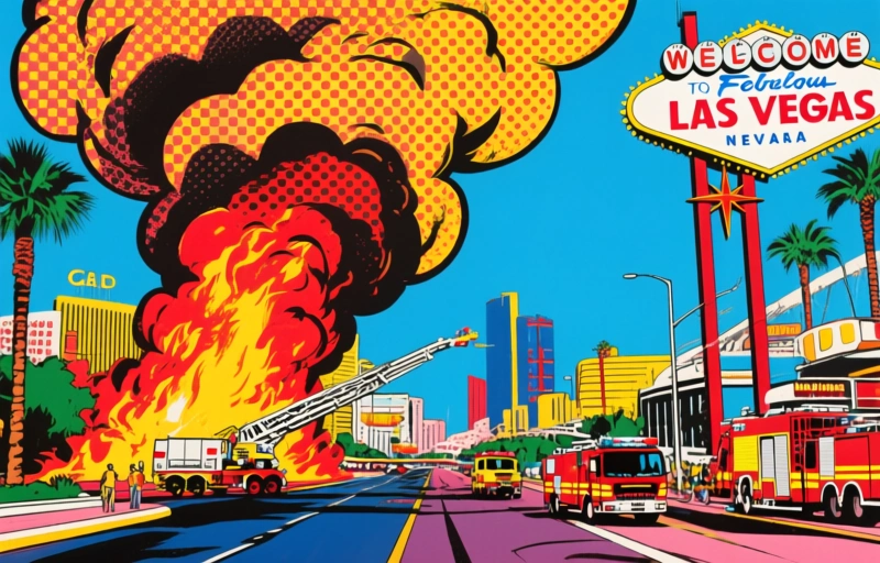 Große Rauchwolke über Las Vegas: Feuerwehreinsatz am Strip
