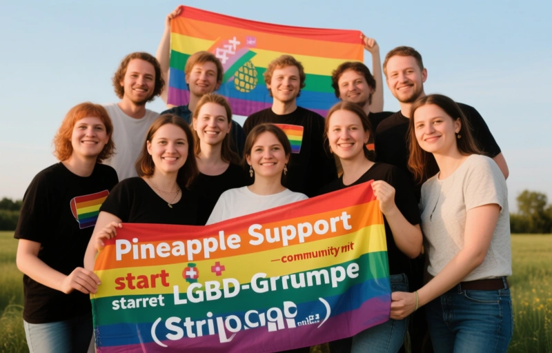 Visuelle Darstellung von Pineapple Support startet LGBTQ-Gruppe mit Stripchat