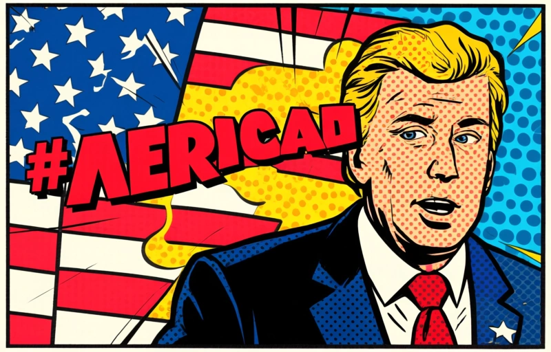 Visuelle Darstellung von Trumps USA und Faschismus