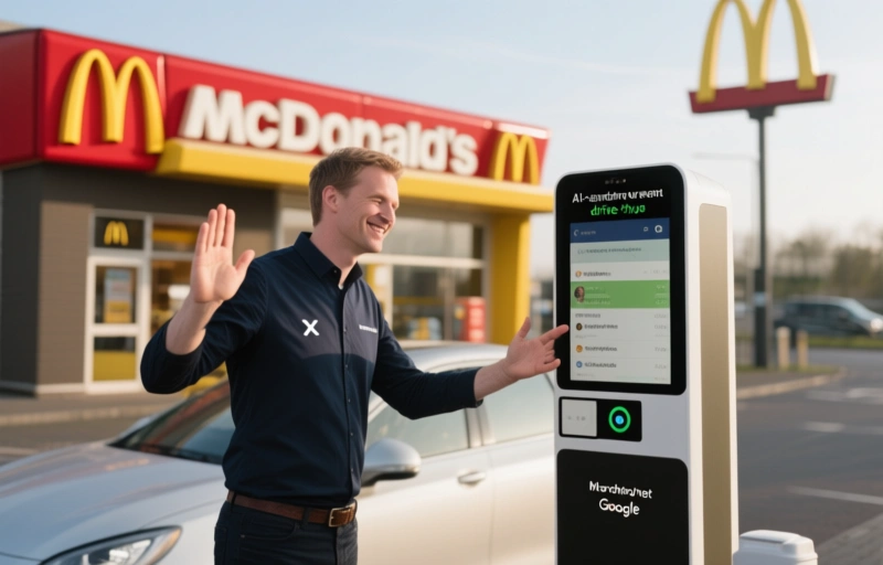 Visuele weergave van McDonald's test AI-aangedreven drive-thru met Google