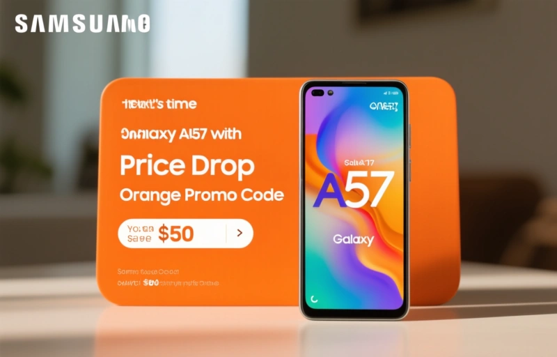 Visual representation of Samsung Galaxy A57 Price Drop with Orange Promo Code