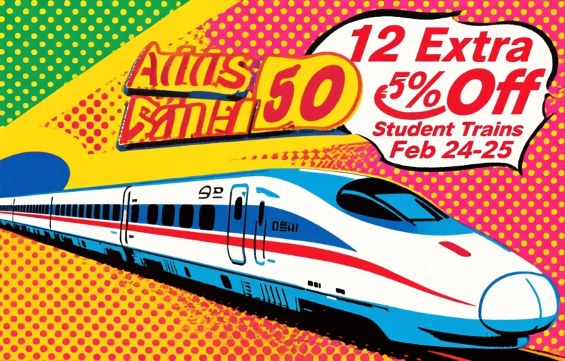 Taiwan High Speed Rail Adds 12 Extra 50% Off Student Trains Feb 24-25