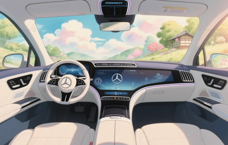 Mercedes C-Class EV Cabin Teaser: A Screen-Filled Future