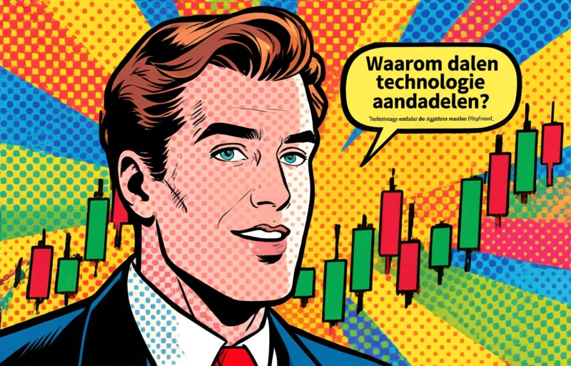 Visuele weergave van Techdip en olieprijsstijging